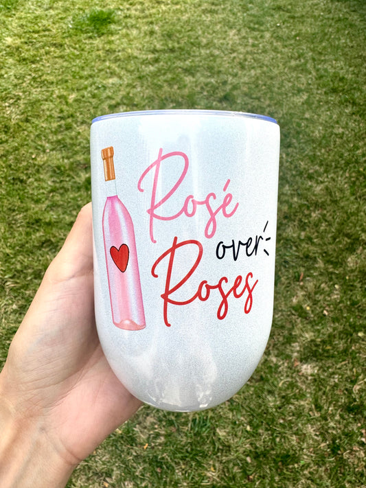 Rosé Over Roses Insulated Wine Tumbler