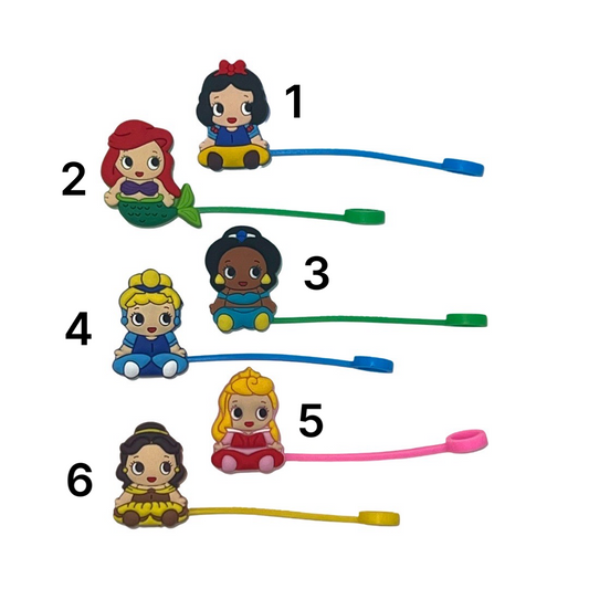 Cartoon Princess Straw Toppers