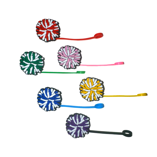 Pom Pom Cheer Straw Toppers