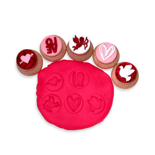 Valentine's Day Play Doh Stamps - 6 piece Set