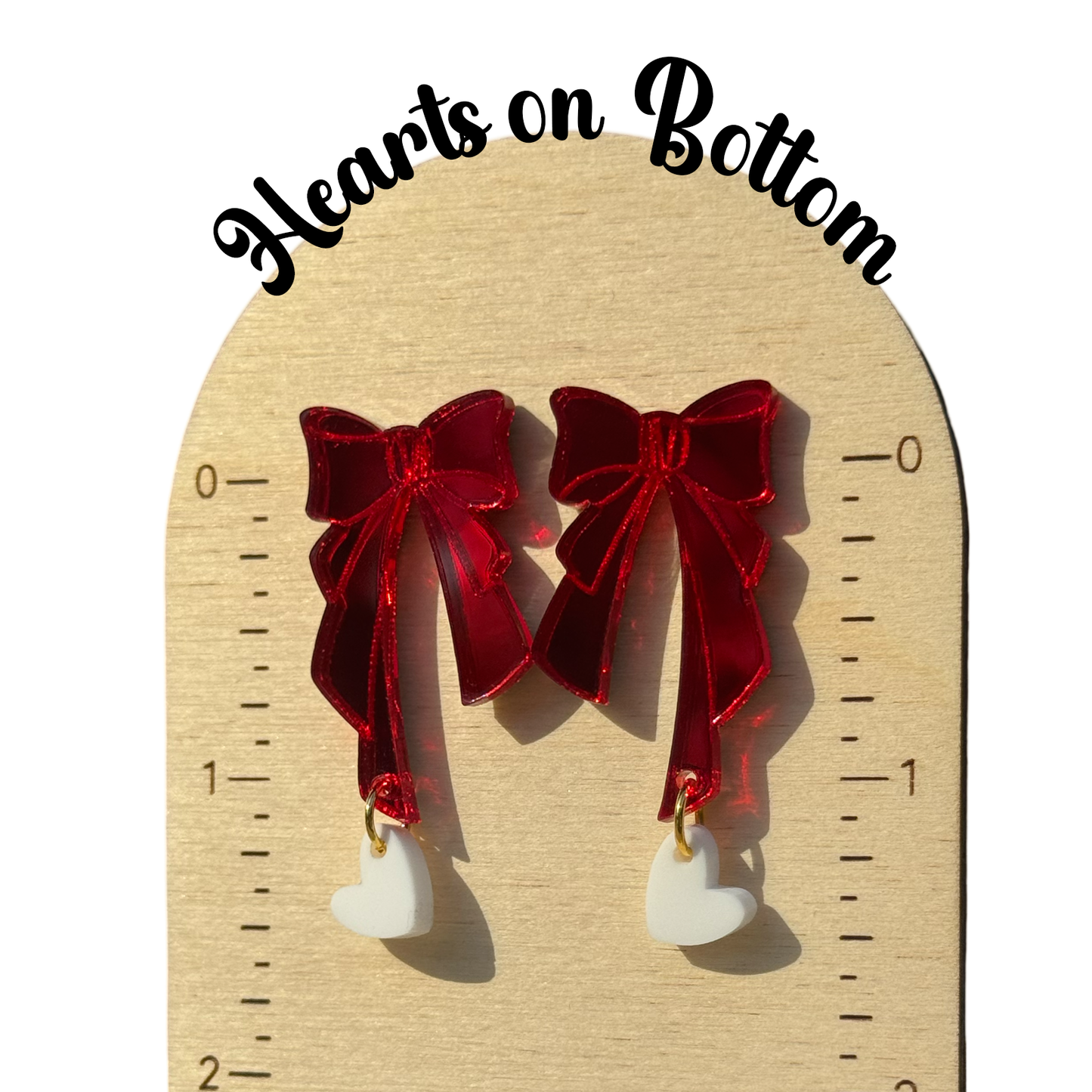 Mirrored Red Coquette Bow Earrings