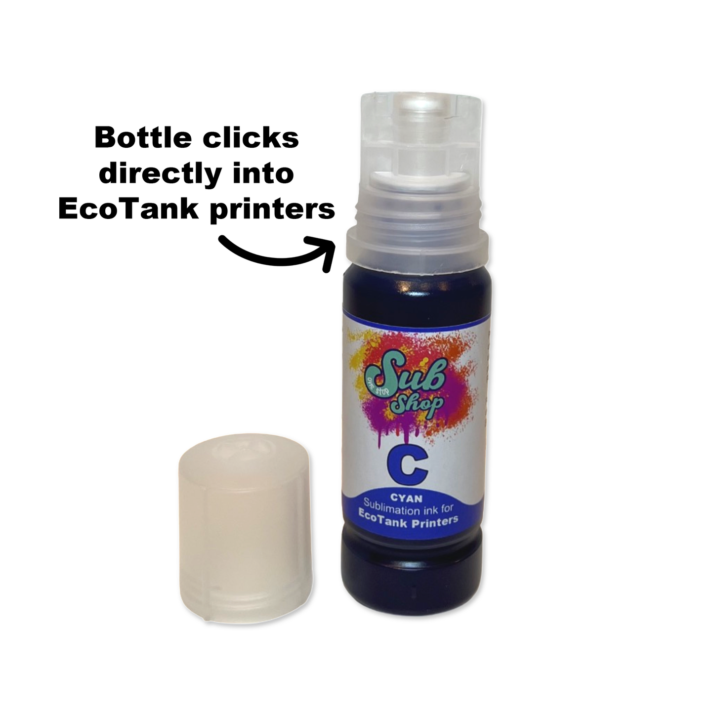 Cyan Sublimation Ink - For EcoTank Printers - 90ml